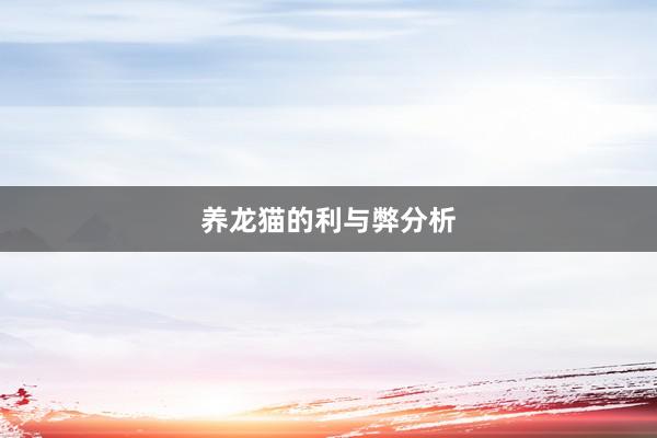 养龙猫的利与弊分析